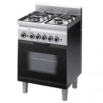 Gasspis 4 brännare 14,7kW, med gasugn och elgrill, 600x600mm