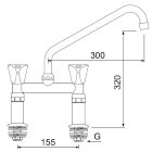 Tvåhålsblandare med U-pip - Bild 2