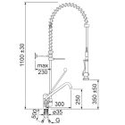 Förspolningsdusch ettgrepps kran, 1 hålsblandare - Bild 2