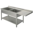 Diskbänk för diskmaskin, 2 ho till vänster, 700mm djup - Bild 2