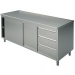 Arbetsbänk med draglådor till höger, 600mm djup