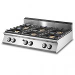 Gasspis, bänkmodell, 6 brännare, 120x73cm