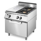 Gasspis solid platta + 2 brännare, gasugn GN 2/1, 80x73cm