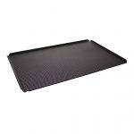 Bakplåt aluminium, 60×40cm - 4 sidor 45 °, termoplastbeläggning, perforerad