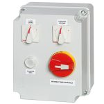 Hastighetsregulator med gasmagnetventil, 2 hastigheter, 400 V, max 4,00 kW, med ljusbrytare