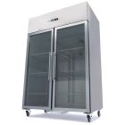 Frys - 1200L - 6 justerbara hyllor (2/1 GN)- Rostfritt Stål - med Glasdörr