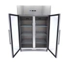 Frys - 1200L - 6 justerbara hyllor (2/1 GN)- Rostfritt Stål - med Glasdörr - Bild 2