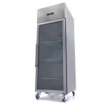 Frys - 600L - 3 justerbara hyllor (2/1 GN)- Rostfritt Stål - med Glasdörr