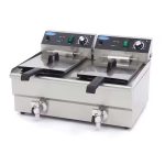 Fritös 2 x 13 liter med avloppskran - dubbel korg